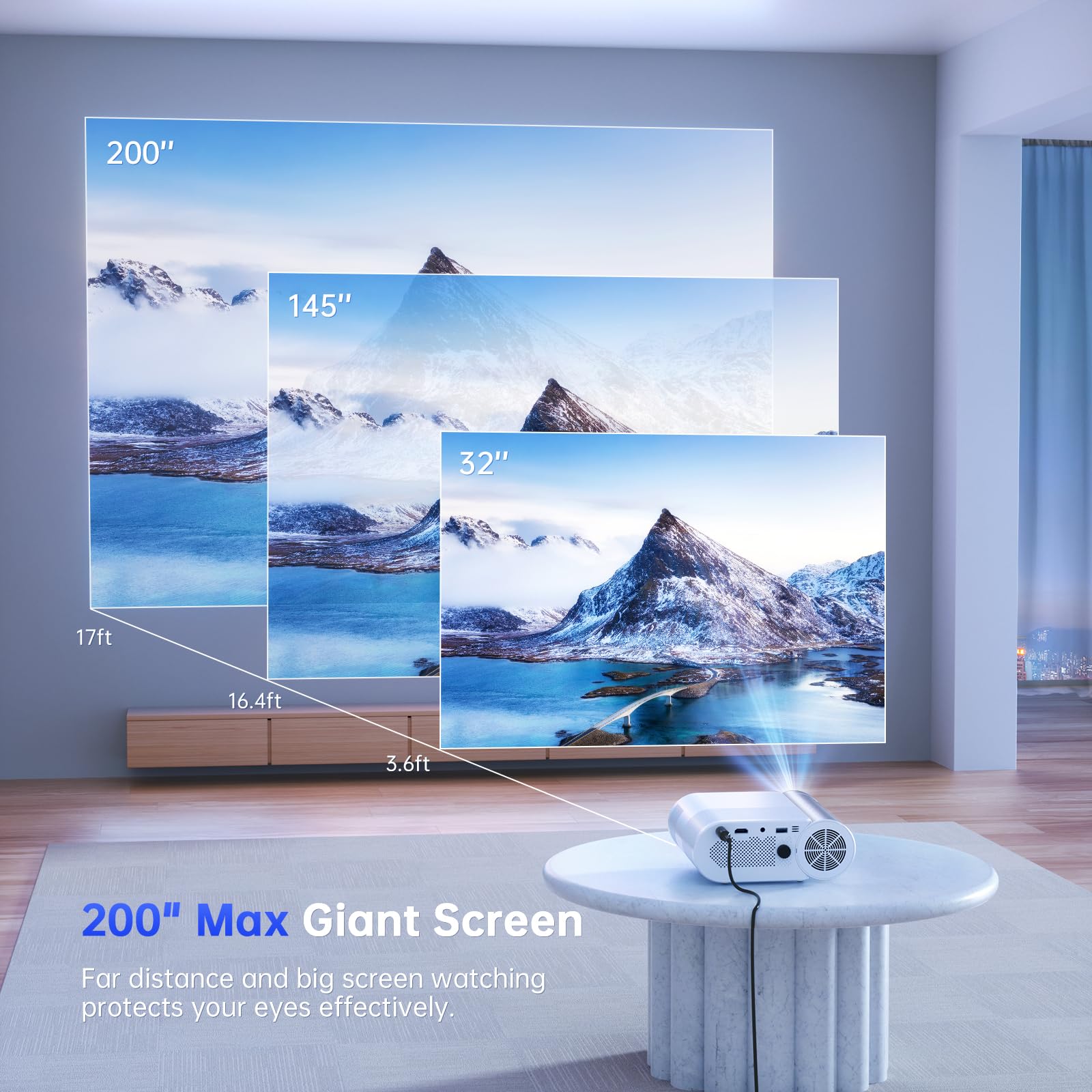 Projector With Wifi And Bluetooth, Antmap Mini Projector For Phone Native 1080P Bluetooth Projector Wireless Wifi Projector Comp